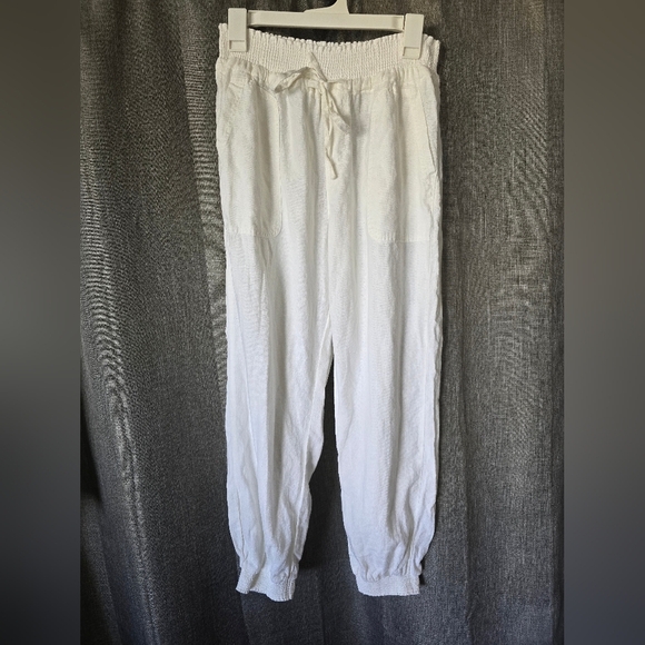 Love Tree Set Of 2 Linen Pants Black & White Size L NWT Cargo Joggers - Picture 2 of 11